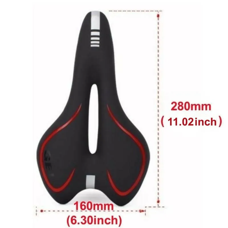 Silica Gel PU Leather Mountain Mtb Road Bicycle Saddle with Breatherable Hollow Bike Bicycle Saddle Seat Cushion Pad