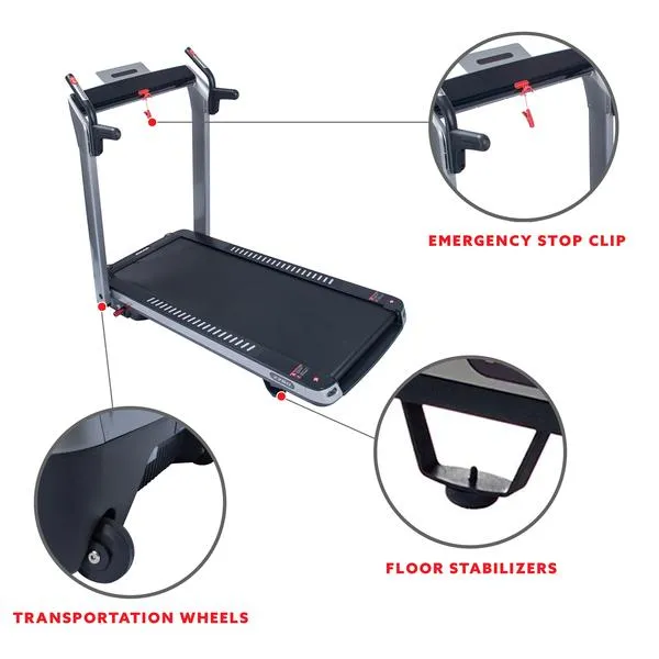 Spaceflex Running Treadmill with Foldable Wide Deck