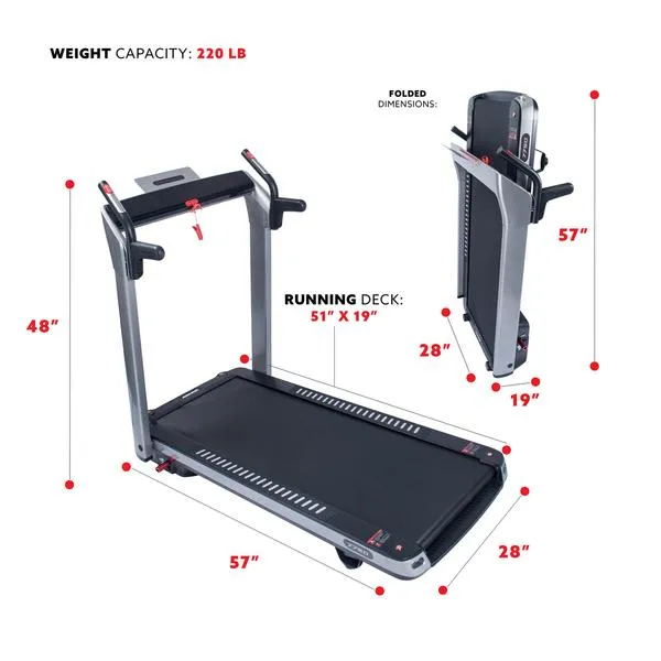Spaceflex Running Treadmill with Foldable Wide Deck