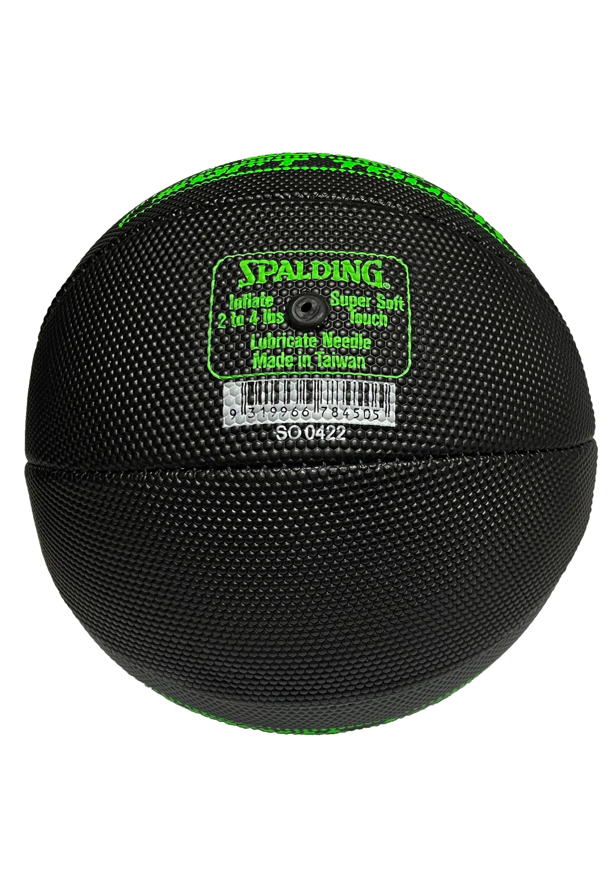 Spalding Super Soft Touch Basketball Size 3 <br> Black/Green SO 0422