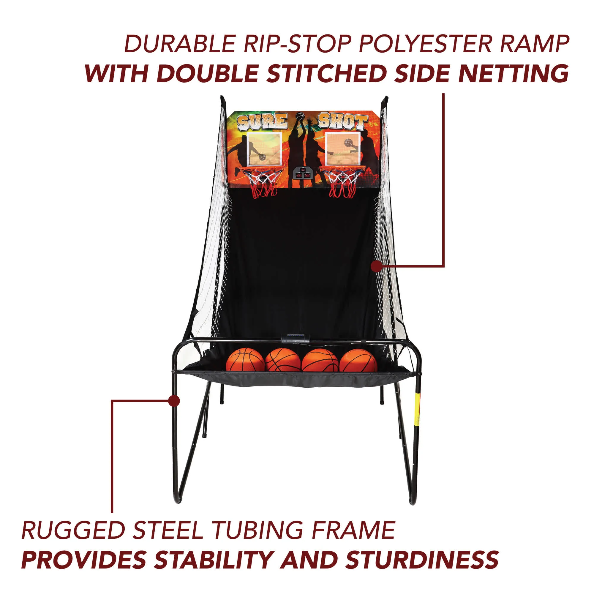 Sure Shot 81-in Dual Basketball Arcade Game with LED Scoring