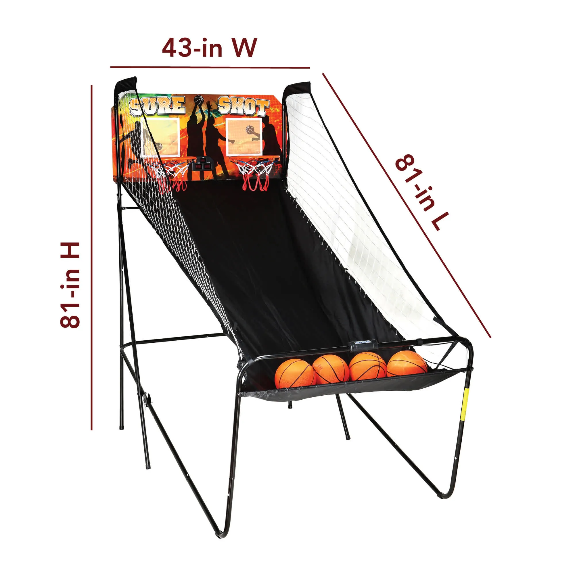 Sure Shot 81-in Dual Basketball Arcade Game with LED Scoring