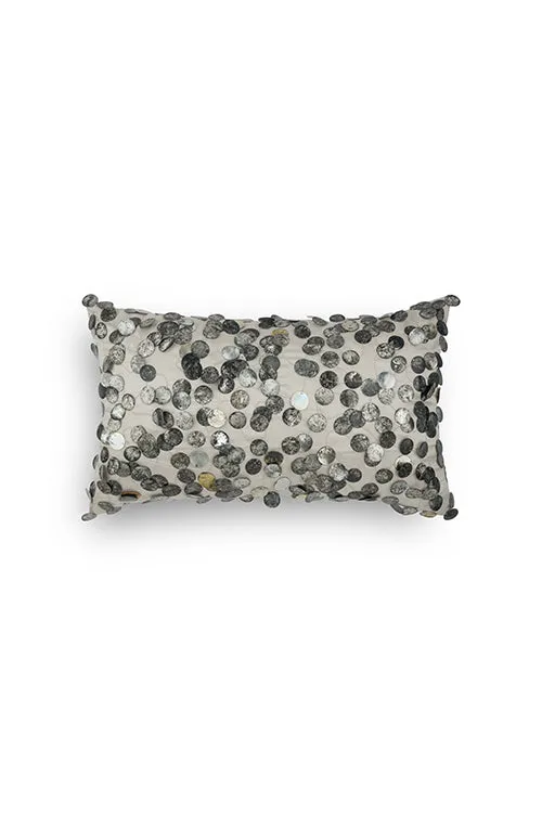 Tara Hand Embroidered Cushion-Silver