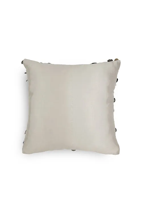 Tara Hand Embroidered Cushion-Silver
