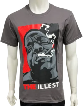 THE ILLEST Gray Men's Graphic Tees 100% Cotton