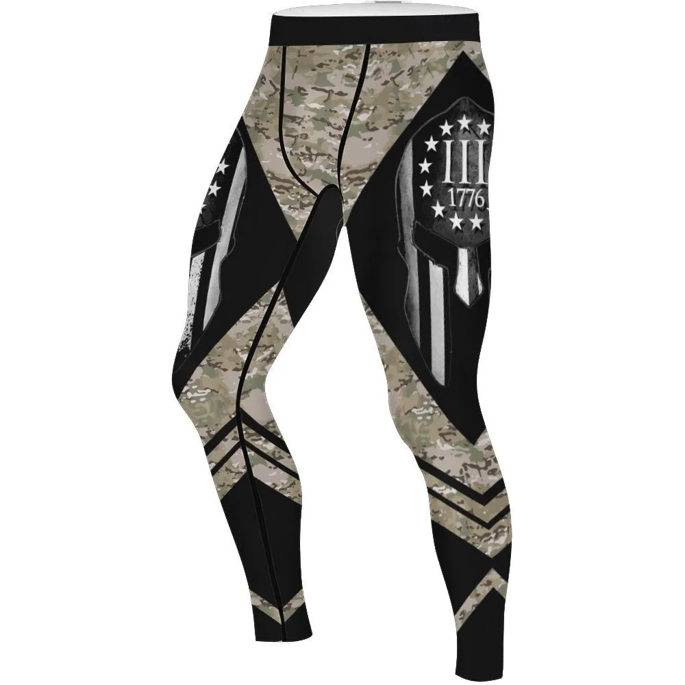 Veteran Spartan Soldier Men's Compression Leggings
