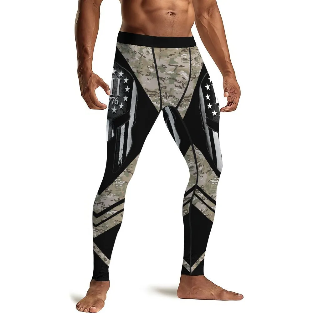 Veteran Spartan Soldier Men's Compression Leggings
