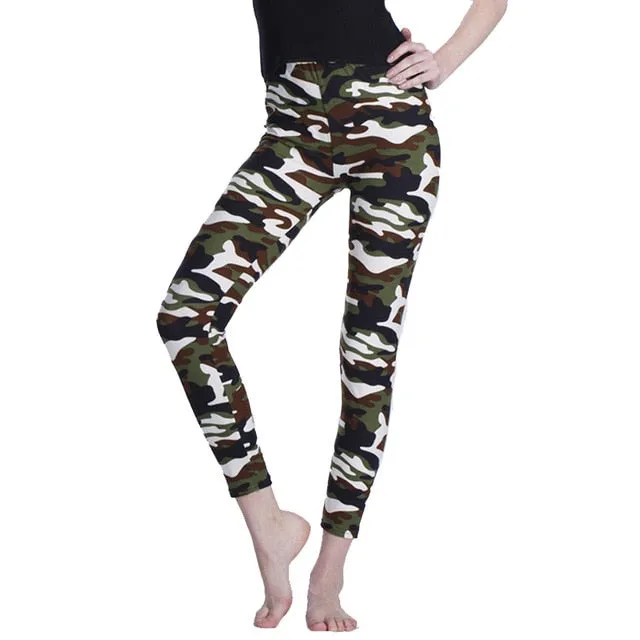 VISNXGI New Fashion 2021 Camouflage Printing Elasticity Leggings Camouflage Fitness Pant Legins Casual Milk Legging For Women
