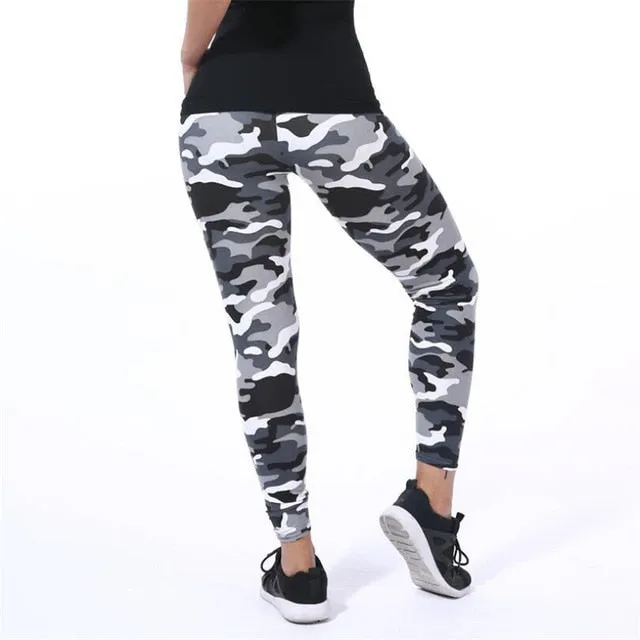 VISNXGI New Fashion 2021 Camouflage Printing Elasticity Leggings Camouflage Fitness Pant Legins Casual Milk Legging For Women