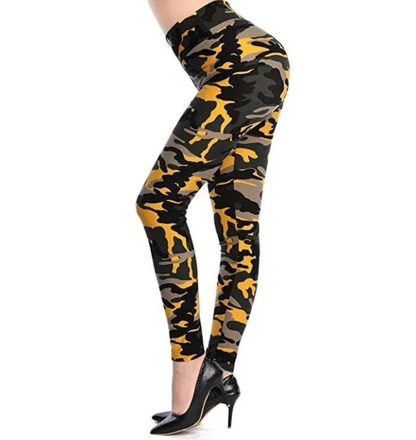 VISNXGI New Fashion 2021 Camouflage Printing Elasticity Leggings Camouflage Fitness Pant Legins Casual Milk Legging For Women