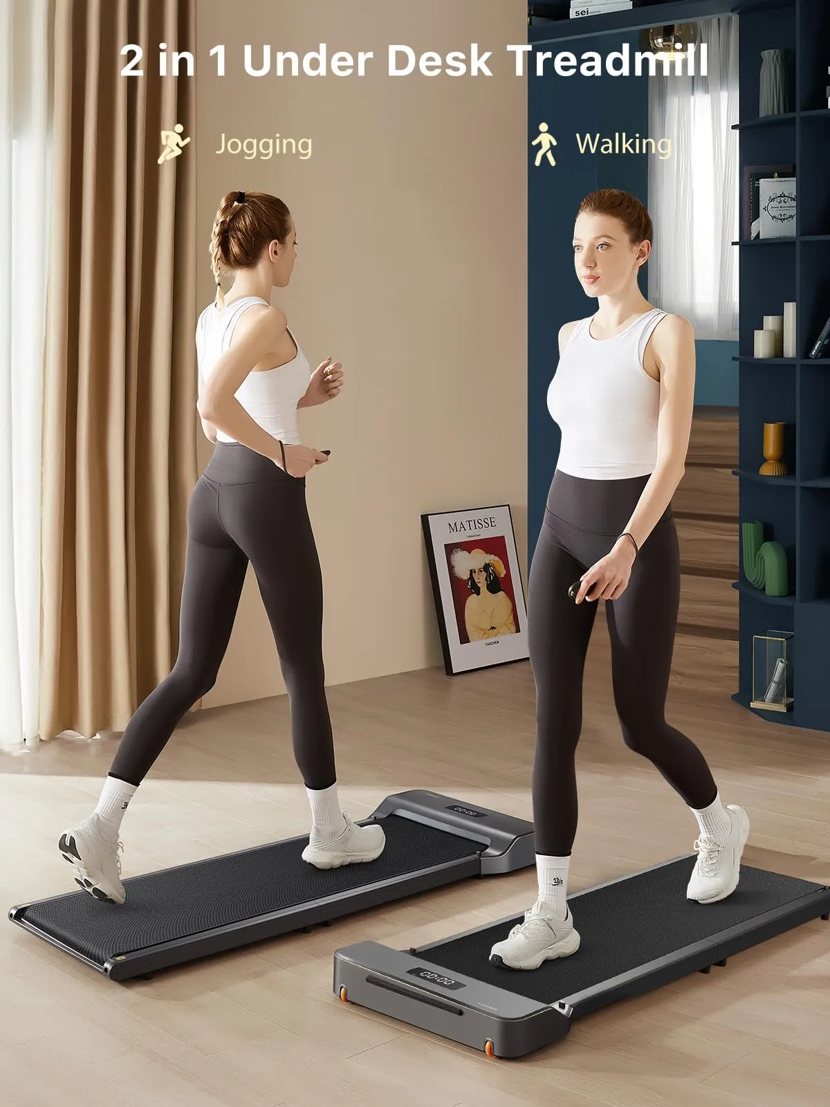 WALKINGPAD Z1 Walking Pad, Folding Under Desk Treadmill for Home Office with 242lb Capacity, 2 in 1 Portable Treadmill for Walking and Jogging Remote Control in LED Display (Gray) (Gray)