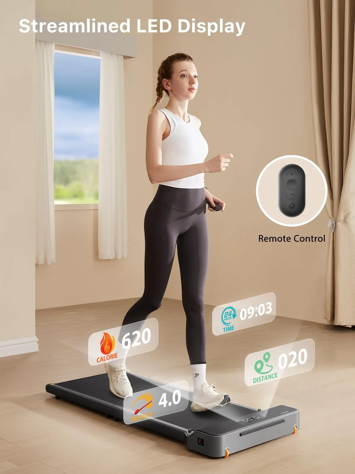 WALKINGPAD Z1 Walking Pad, Folding Under Desk Treadmill for Home Office with 242lb Capacity, 2 in 1 Portable Treadmill for Walking and Jogging Remote Control in LED Display (Gray) (Gray)