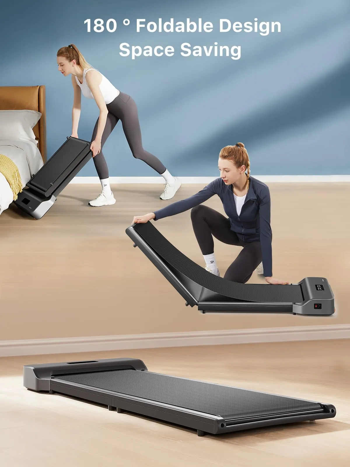 WALKINGPAD Z1 Walking Pad, Folding Under Desk Treadmill for Home Office with 242lb Capacity, 2 in 1 Portable Treadmill for Walking and Jogging Remote Control in LED Display (Gray) (Gray)