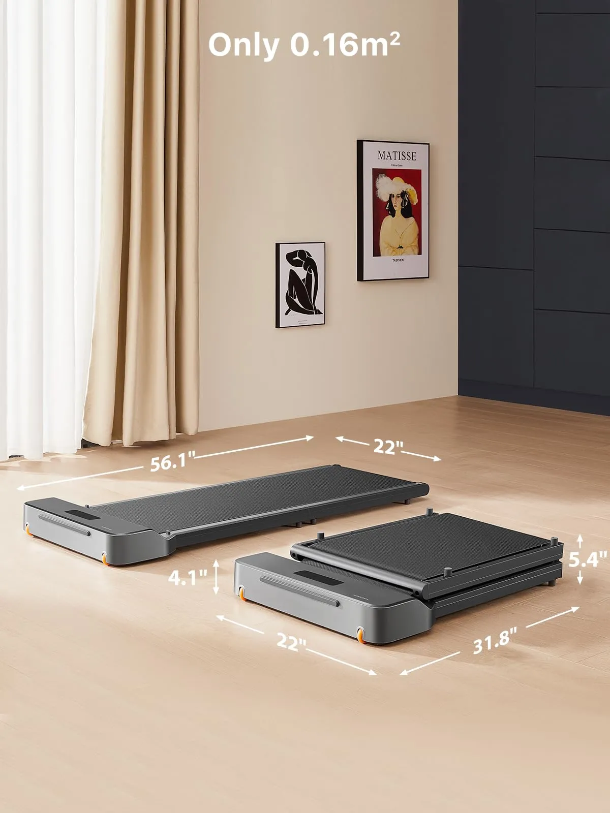 WALKINGPAD Z1 Walking Pad, Folding Under Desk Treadmill for Home Office with 242lb Capacity, 2 in 1 Portable Treadmill for Walking and Jogging Remote Control in LED Display (Gray) (Gray)