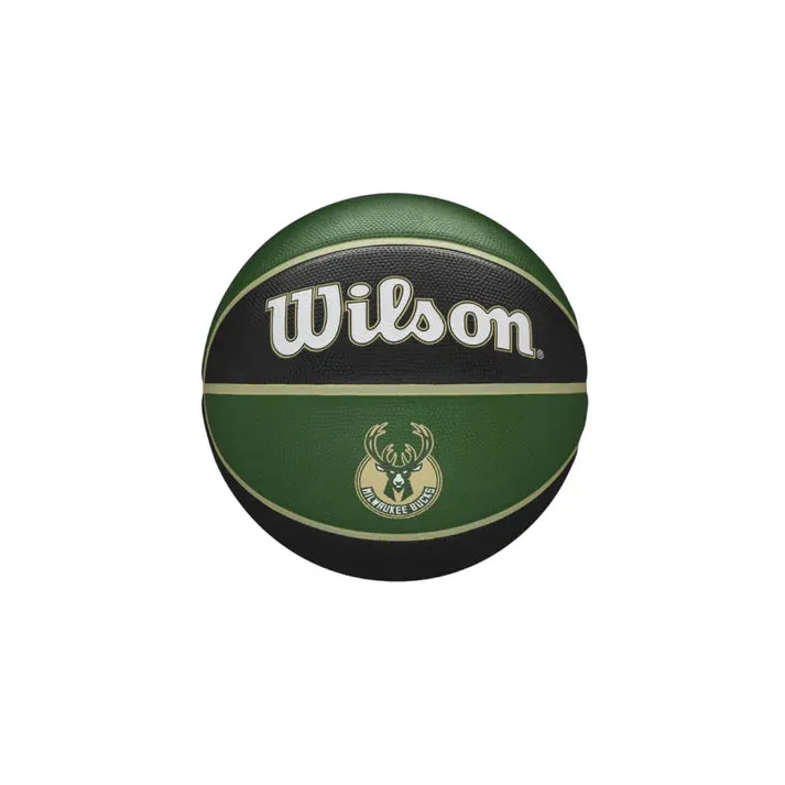 WILSON NBA Team Tribute Milwaukee Basketball ,Size 7-Dark Green