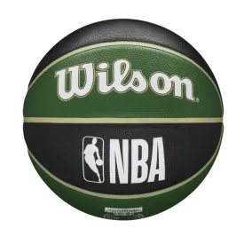 WILSON NBA Team Tribute Milwaukee Basketball ,Size 7-Dark Green