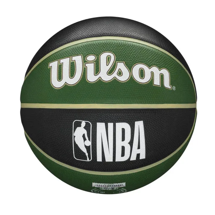 WILSON NBA Team Tribute Milwaukee Basketball ,Size 7-Dark Green