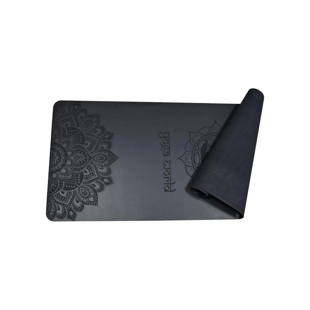 Yoga World Mandala PU Yoga Mat - Non-Slip Surface & Anti-Skid TPE Underside