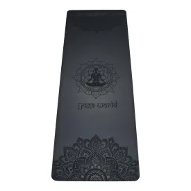 Yoga World Mandala PU Yoga Mat - Non-Slip Surface & Anti-Skid TPE Underside