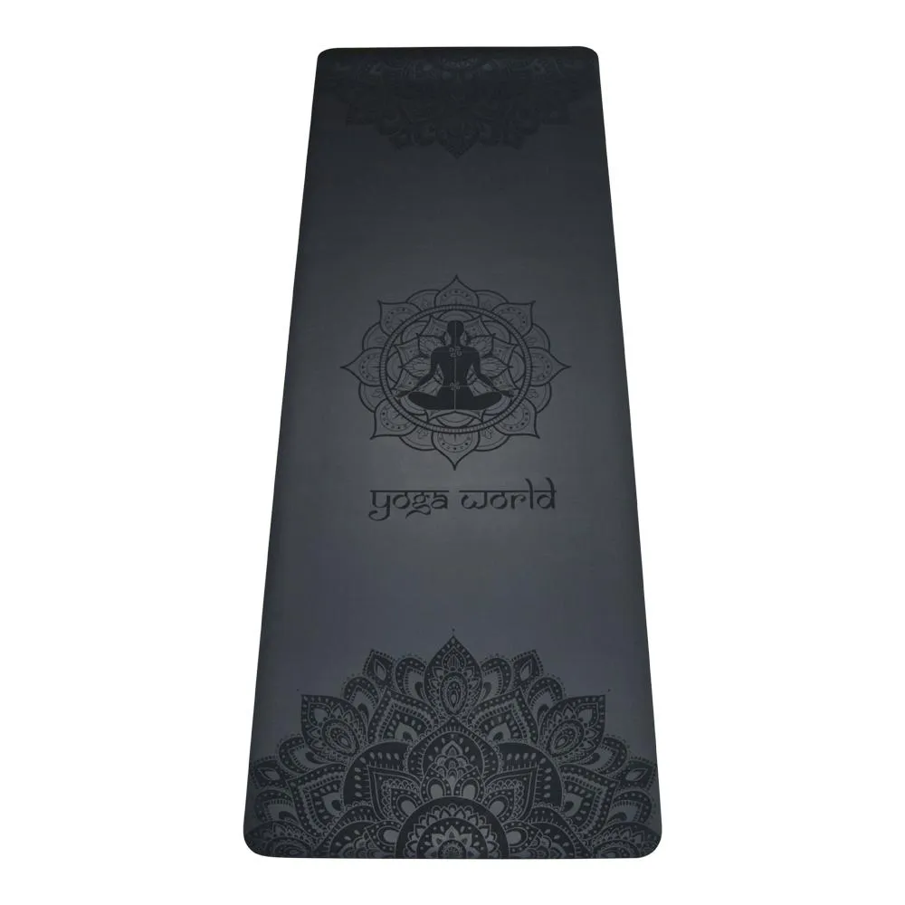 Yoga World Mandala PU Yoga Mat - Non-Slip Surface & Anti-Skid TPE Underside