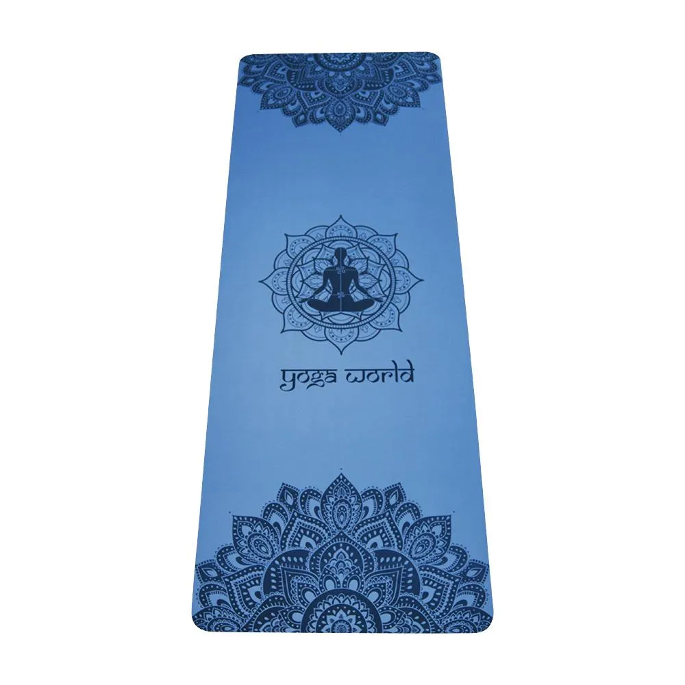 Yoga World Mandala PU Yoga Mat - Non-Slip Surface & Anti-Skid TPE Underside