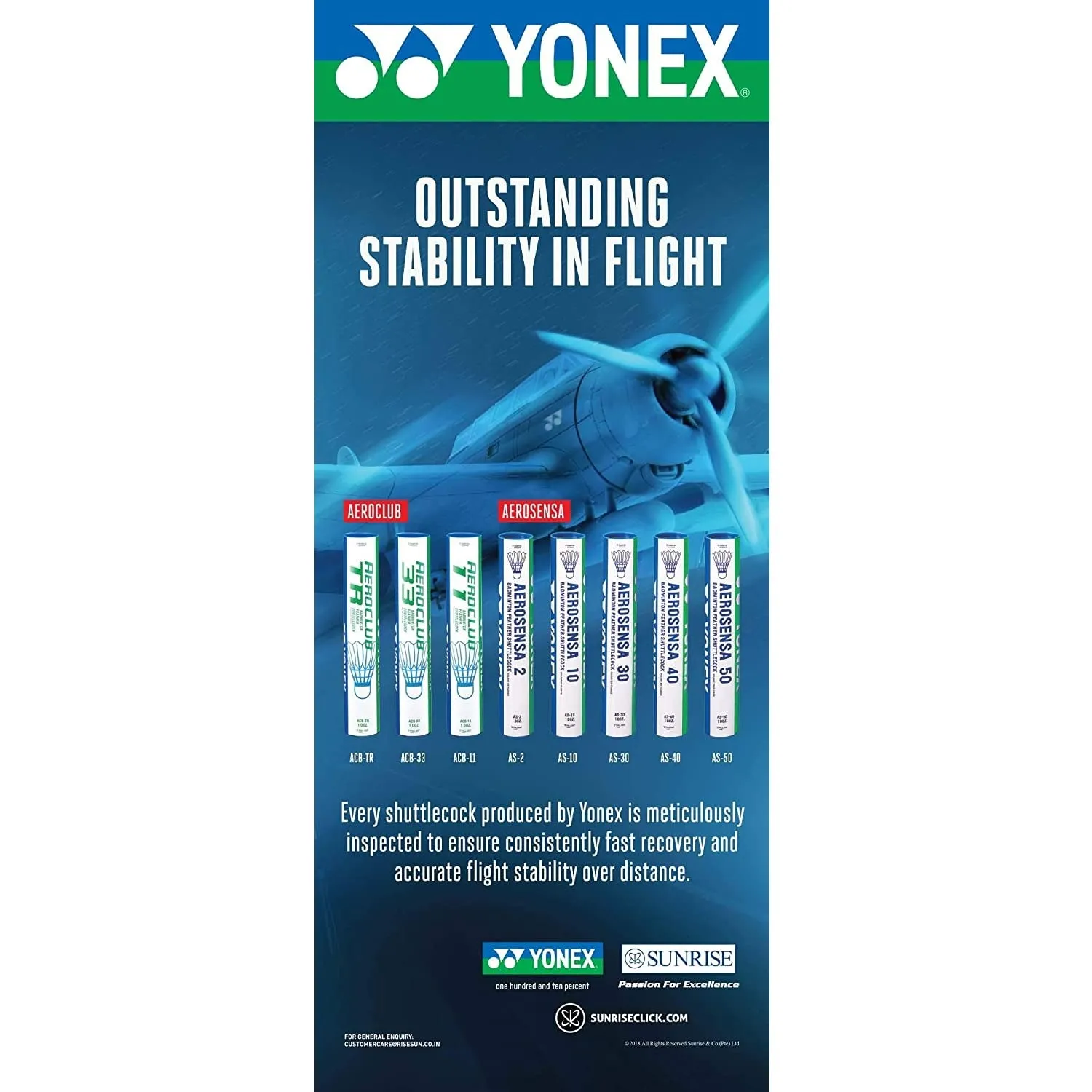 YONEX Aerosena AS2 Feather Shuttlecock (AS 2, White)