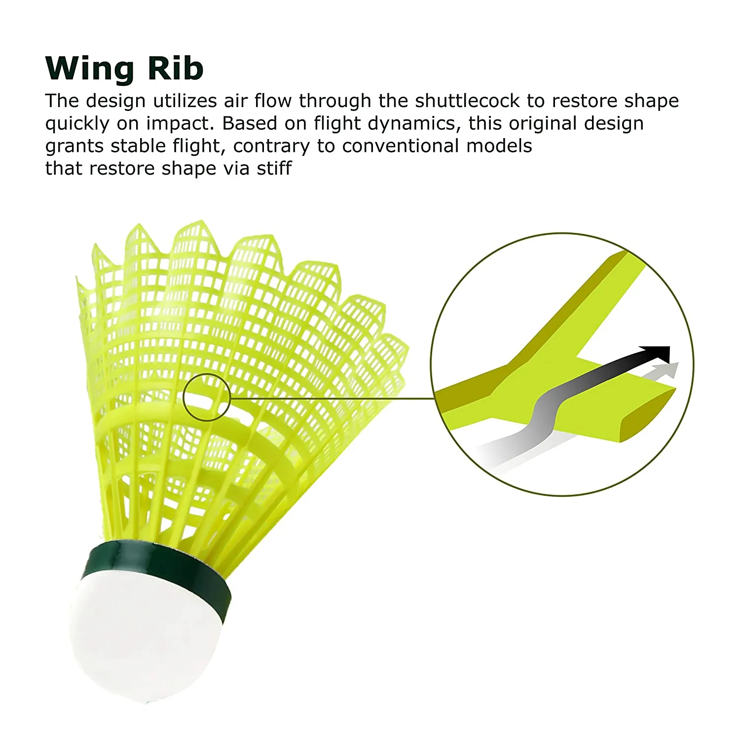 Yonex Mavis 2000 Green Cap Badminton Shuttlecock (Pack of 6)